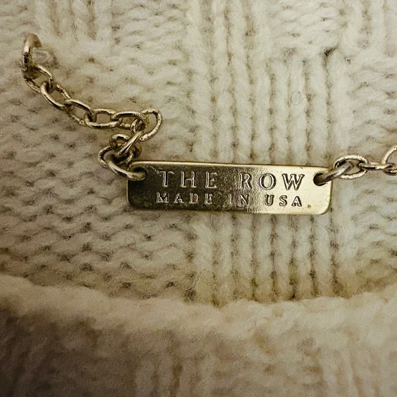 The Row | Crew Neck Ivory Cable Knit Sweater - Picture 3 of 9